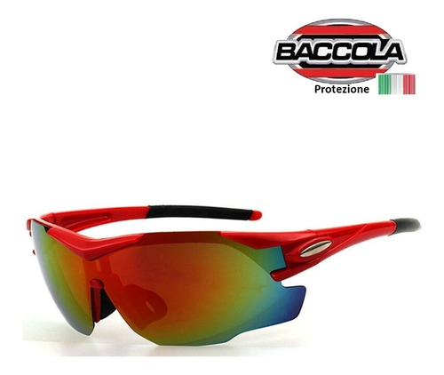 Gafas De Ciclismo Polarizada Marco Mediano Rojo Baccola 9191