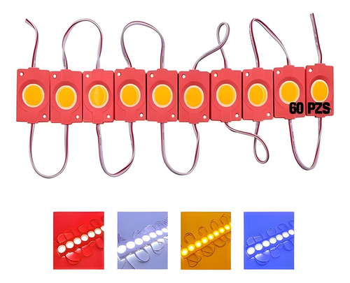 60 Pz Módulos 9 Led Cob Plasma Redondo 12v Multiuso Colores