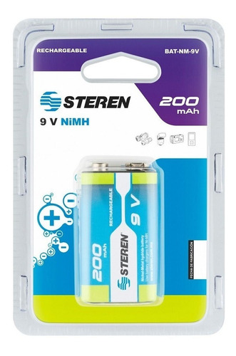 Pila Steren Batería Recargable Nimh 9v 200 Mah