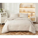 Bedbay Juego De Edredón Color Beige Y Gris California King B