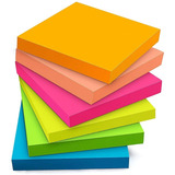 Notas Adhesivas Neon Tipo Post-it 500 Hojas 7.2x7.2cm Block