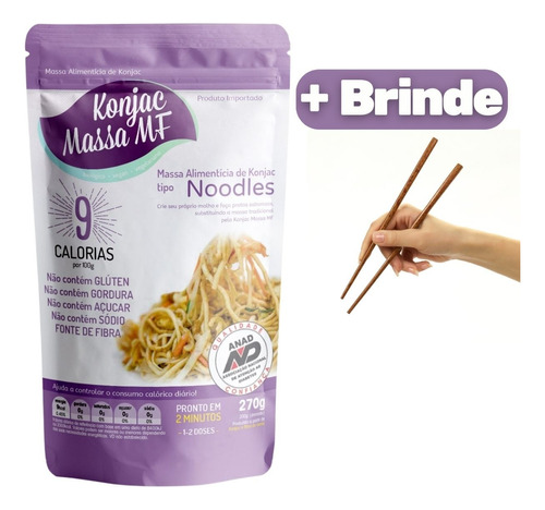 Noodles Konjac Massa Shirataki 270g 9 Calorias Emagreça