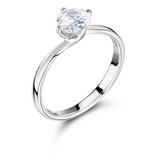 Anillo De Compromiso Oro 14k Diamante Natural .45ct