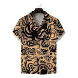 Camisa Playa Hawaiana Manga Corta Para Hombre