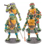 Tmnt Tortugas Ninja Raphael Colección 4 Figuras En Bolsa