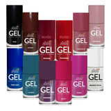 Kit C/ 12 Esmalte Gel Bella Brazil Seca Sem Cabine Uv Brasil