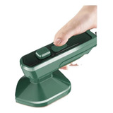 Plancha Portátil Para Ropa A Vapor Mini Plancha Viajera Color Verde 110 Vol