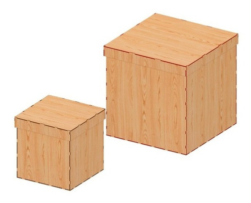 Caja De Madera / Mdf / Paquete 2 Cajas / 30x30x30 / 20x20x20