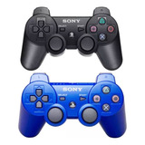 Combo De 2 Joystick Sony Ps3 Azul Y Negro Envio Gratis