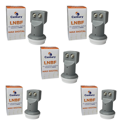 Kit 5 Lnb Lnbf Duplo Century Maxdigital 5g