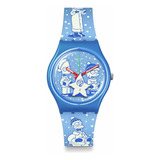 Reloj Swatch Unisex Casual Simpsons Azul De Cuarzo De Origen