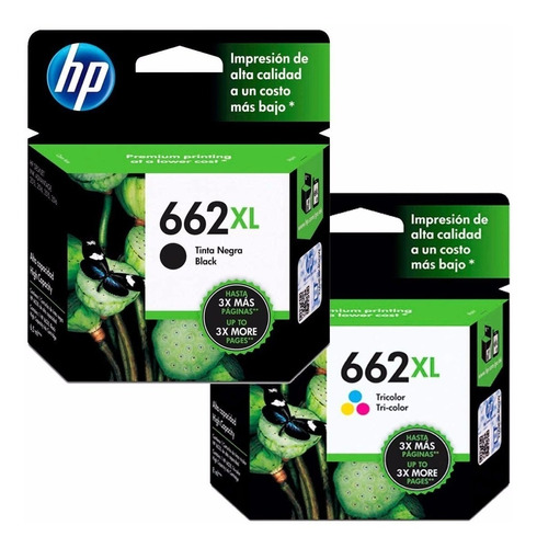 Hp Ink Cartridges 662xl Preto + 662xl Color Originais