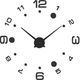 Reloj De Pared Moderno B5 60 Cm En Madera Calada Negro Deco