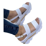 Sandalias De Cuña Con Plataforma For Mujer Hebilla