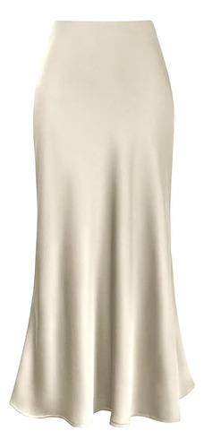 Falda Larga Satinada Mujer, Midi Elegante, Maxi De Moda