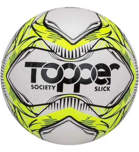 Bola Futebol Society Ótimo Custo Beneficio Peso Ideal Top Cor Amarelo