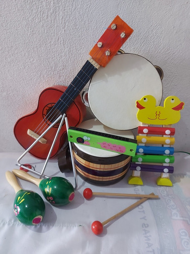 Set 6 Juguetes Musicales Artesanal Niño Niña Bebé Percusión 
