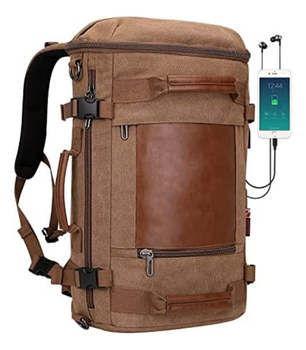 Witzman Mochila Lona Hombre Con Puerto Carga Usb Mochila