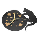 Reloj De Pared Simple Cocina Café Gato Efecto 3d Duradero