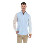 Porto Blanco Camisa Hombre A Rayas Manga Larga