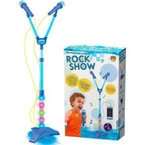Microfone Infantil Karaoke Pedestal Luz Som Conecta Cabo P2