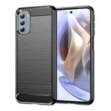 Funda Fiber Carbon + Vidrio Templado Para Motorola Moto G51