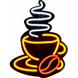 Aviso Neon Flex Estilo Tasa De Café 34 Cm Alto X 25 Cm Ancho