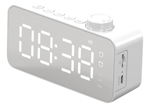 Reloj Despertador Digital Con Espejo Led, Pantalla Grande, M