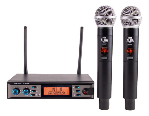 Microfone Sem Fio Alra Al-207sf Uhf 640-690 Mhz - 2 Bastões