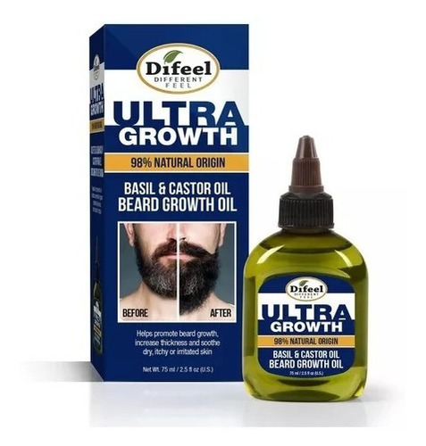Difeel Mens Ultra Growth Para Barba Con Aceite De Albahaca 