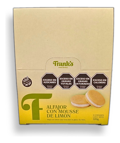 Alfajor Franks Mousse Limon Pack 8un  +barata La Golosineria