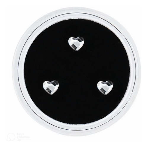 Strass Para Dientes Swarovski Corazon X 3 Piercing Dental 