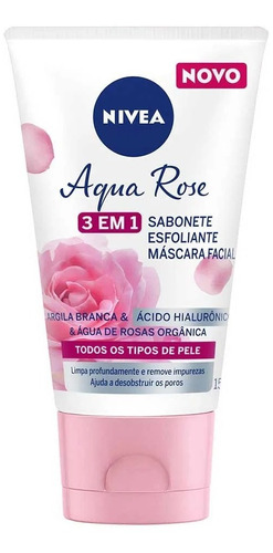 Sabonete Facial Esfoliante 3 Em 1 Nivea Aqua Rose - 150ml
