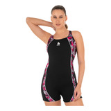 Malla Natacion Enteriza Dama Quickly 1196 Con Short Pierna