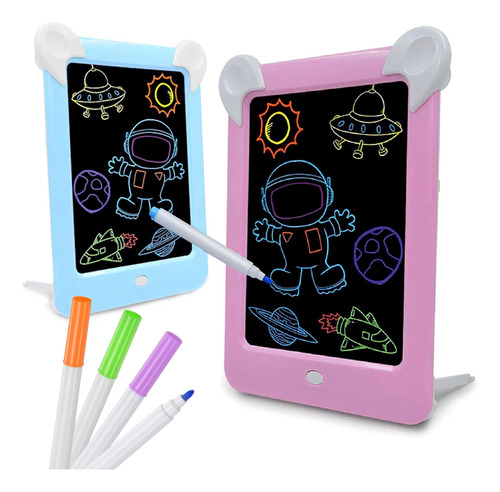 Tableta Magic Pad Dibujos De Conejito Iluminacion Led Niños