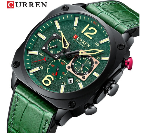 Reloj Curren 8398 For Hombre, Correa De Lujo, Marca De Nego