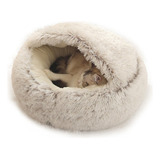 2-em-1 Peluche Redondo Mascota Gato Perro Sofá-cama Invierno