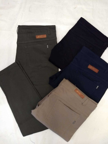 Pantalón Gabardina Clásico Elastizado Semi Chupín Grandes 