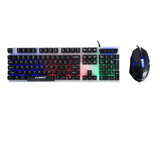 Combo Mouse 1000dpi Teclado Membrana Ingles Us Rgb Usb Gamer