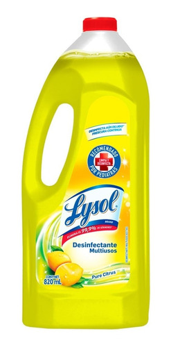 Lysol Limpiador Desinfectante Multiusos Pure Citrus 820ml