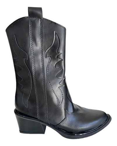 Botas Texanas Mujer Botitas Punta Fina Caña Larga Taco 5 Cm