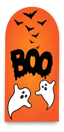 Funda Tela Sublimada 1x2mts Mampara Punta Redonda Halloween