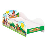 Mini Cama 100% Mdf Infantil Fazendinha Com Proteção Lateral