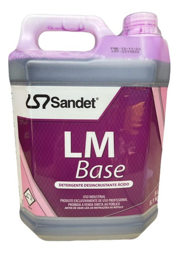  Limpa Alumínio Ativado Concentrado Lm Base Sandet 5l 