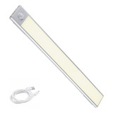 Luminária C/ Sensor Recarregável Para Guarda Roupas 60cm Cor Branco/neutro 5v