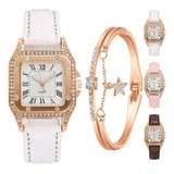 Reloj Pulsera Con Diamantes En Caja Para Mujer 2pcz