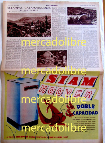 El Pan Casero Ancasti Catamarca 1959 Siam Hoover Publicidad