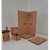 Muebles Baño Casa Muñecas Lol/playmobil/pinypon Fibrofacil