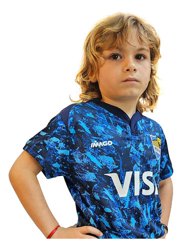 Camiseta Rugby Niños Argentina Modelo Imago Talle 8 10 12 14