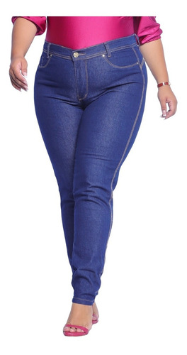 Calças Jeans Feminina Plus Size Cintura Alta Kit Com 3